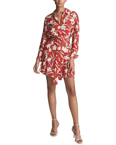 Reiss Tilda Graphic Floral Print Top In Red