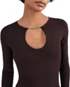 Reiss Tilly Keyhole Cut Out Top In Brown