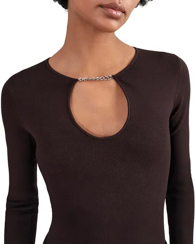 Reiss Tilly Keyhole Cut Out Top In Brown