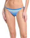 Reiss Blue Stripe Striped Side Tie Bikini Bottoms In Blue