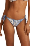 Reiss Tina Bikini Bottom In Blue Natural Print