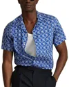 Reiss Tintipan Cuban Flower Top In Blue