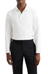 Reiss Tivolli Long Sleeve Waffle Polo In White