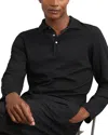 Reiss Tivolli Long Sleeved Textured Polo In Black