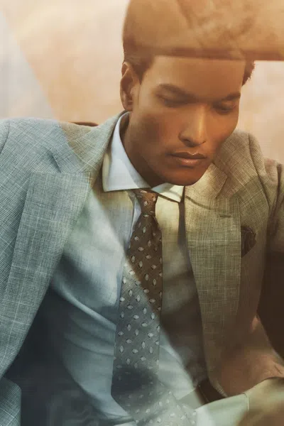 Reiss Tobacco Brown Silk-blend Mini-floral Tie