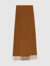 Reiss Tobacco Picton Wool And Cashmere Scarf In Brown