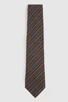 REISS TOBACCO/NAVY TEXTURED STRIPED TIE