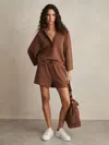 Reiss Toffee Brown Modal-blend Jersey Sweatshirt In Brown