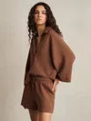 Reiss Toffee Brown Modal-blend Interlock Jersey Shorts In Brown