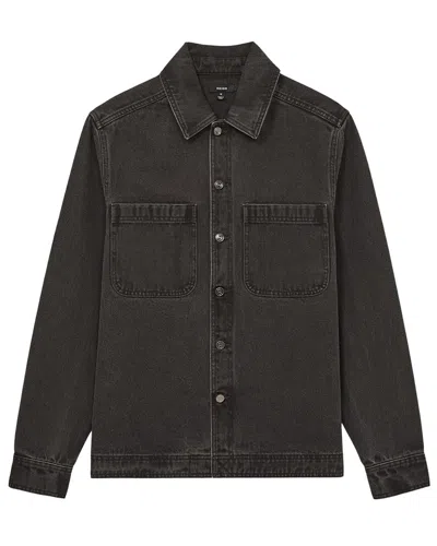 Reiss Tore Denim Overshirt In Black