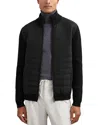 Reiss Townsend Long Sleeved Zip Through Funnel Quilted Jacket In Black