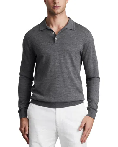 Reiss Trafford Merino Button Shirt In Gray