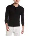 Reiss Mens Navy Trafford Long-sleeve Merino-wool Polo Top In Blue