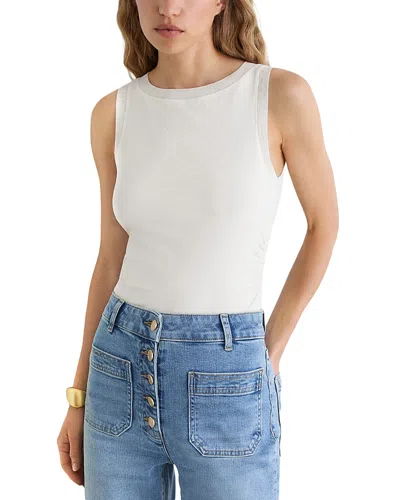 Reiss Trinny Sheer Detail Rib Vest In White