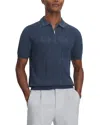 Reiss Tropic Half Zip Pattern Top In Blue