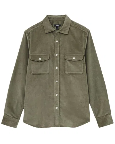 Reiss Tucci Twin Pocket Cord Casual Shirt In Green