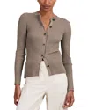 Reiss Stone Button Front Knit Cardigan In Gray