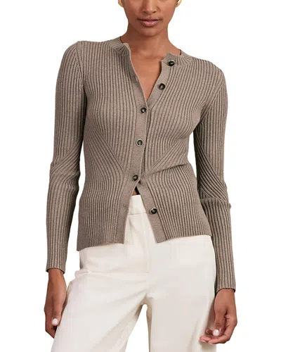 REISS TULA BUTTON FRONT KNIT TOP