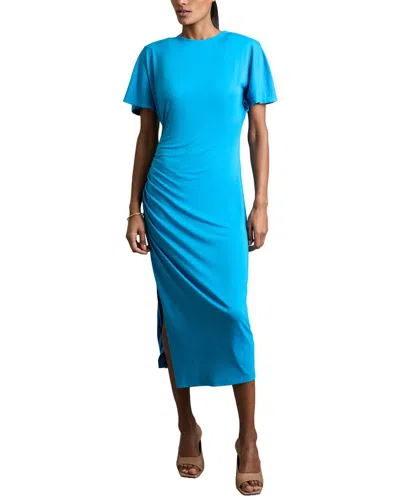 Reiss Tulia Side Ruched Midi Dress In Blue