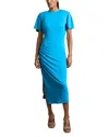 Reiss Womens Tulia Side-ruched Jersey Midi Dress Bright Blue In Bright Blue