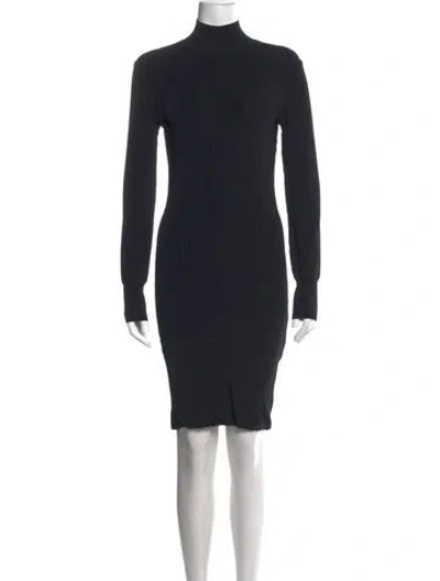 Pre-owned Reiss Turtleneck Knee-length Dress In Black