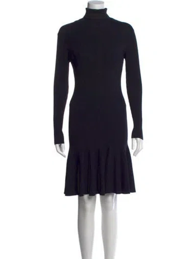 Pre-owned Reiss Turtleneck Knee-length Dress In Blue
