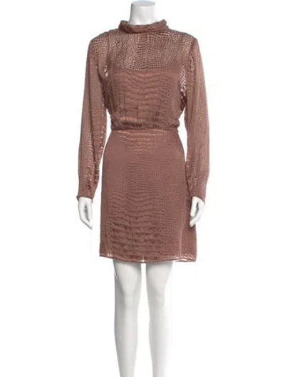 Pre-owned Reiss Turtleneck Knee-length Dress In Pink