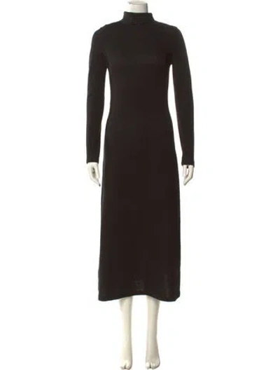 Pre-owned Reiss Turtleneck Long Dress In Black