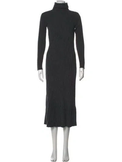 Pre-owned Reiss Turtleneck Long Dress In Gray