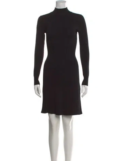 Pre-owned Reiss Turtleneck Mini Dress In Black