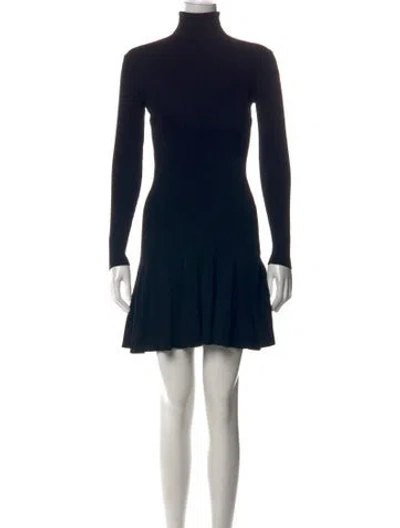 Pre-owned Reiss Turtleneck Mini Dress In Black