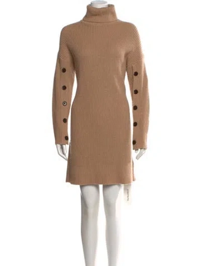 Pre-owned Reiss Turtleneck Mini Dress In Neutral