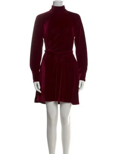 Pre-owned Reiss Turtleneck Mini Dress W/ Tags In Burgundy