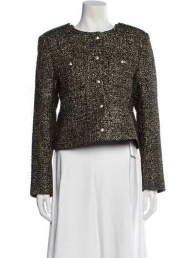 Pre-owned Reiss Tweed Pattern Evening Jacket W/ Tags In Green