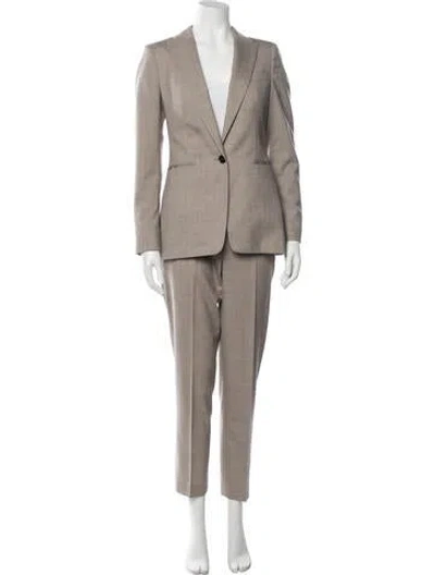 Pre-owned Reiss Tweed Pattern Pantsuit In Neutrals