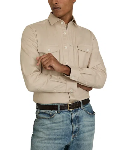 Reiss Twin Pocket Textured Shirt In Neutral