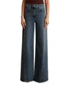 Reiss Petite Fern Twist Seam High Rise Wide Leg Jeans In Mid Blue In Mid Blue