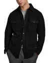 Reiss Demari Long Sleeve Twin Pocket Wool Overshirt In Black