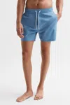 Reiss Beach Plain Drawstring Swim Trunks In Royal Blue