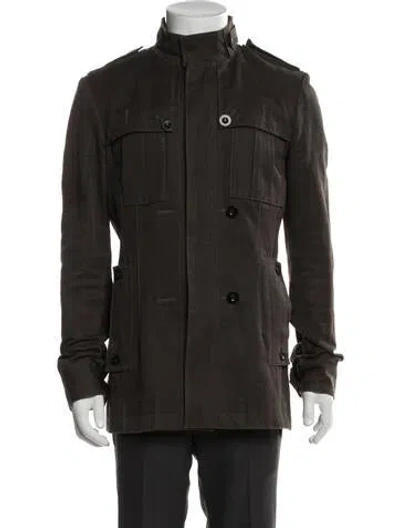Pre-owned Reiss Utility Jacket In Gray
