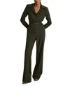 Reiss Dark Green Belted Utility Jumpsuit In Dark Green