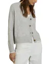 Reiss V Neck Cardigan Sweater In Grey/ivory
