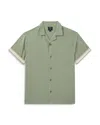 Reiss Valbonne Button Front Camp Shirt In Sage Green