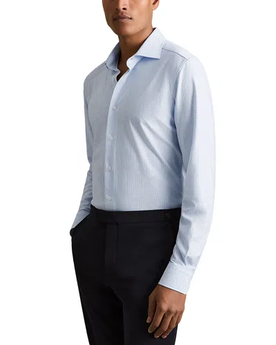Reiss Valdo Long Sleeve Button Front Shirt In Blue