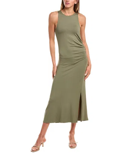 Reiss Valeria Racer Back Jersey Dress In Green