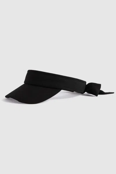 Reiss Vanessa - Black Tie Back Visor With Linen, In Gold