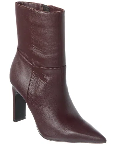 Reiss Vanessa Leather Heeled Bootie In Brown