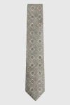 Reiss Vasari - Sage Melange Silk Medallion Print Tie, In Gray