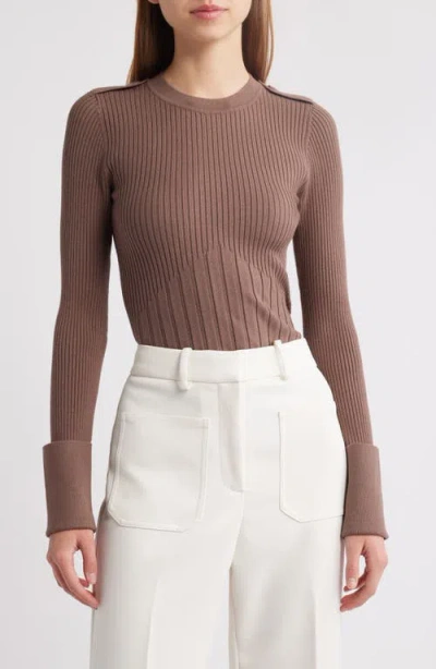 Reiss Vaux Rib Sweater In Mink