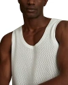 Reiss Optic White Open-stitch Cotton Vest In Optic White